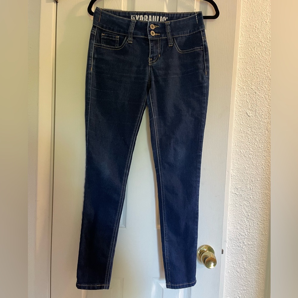 Hydraulic Skinny Jeans | Dark Blue Wash | Womens/Juniors Size 5/6